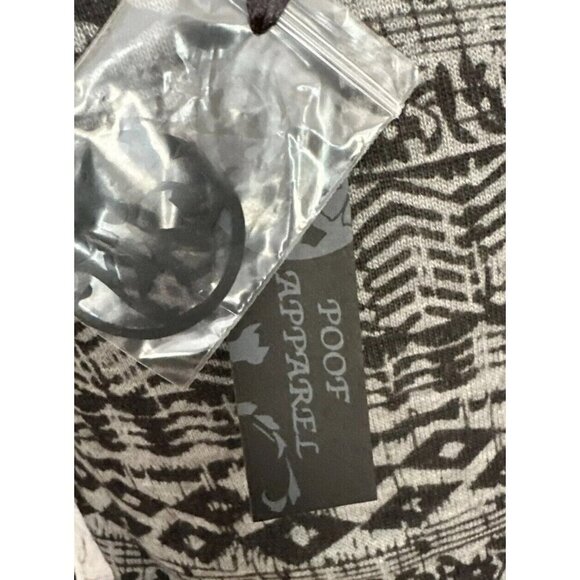 POOF Long Sleeve Dress Fit & Flare Gray Black Jersey Knit Size Small NEW - Picture 5 of 5